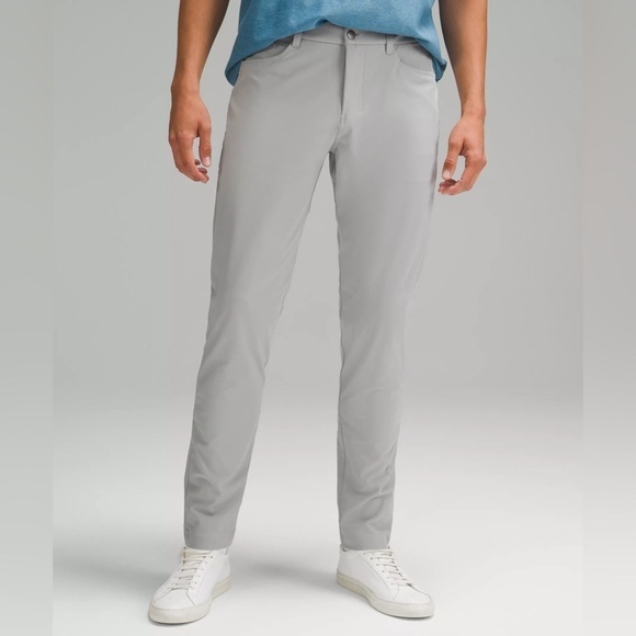 Lululemon Men’s ABC Pant Slim Light Grey Size 34 Activewear Chino Golf Pant - Picture 1 of 9